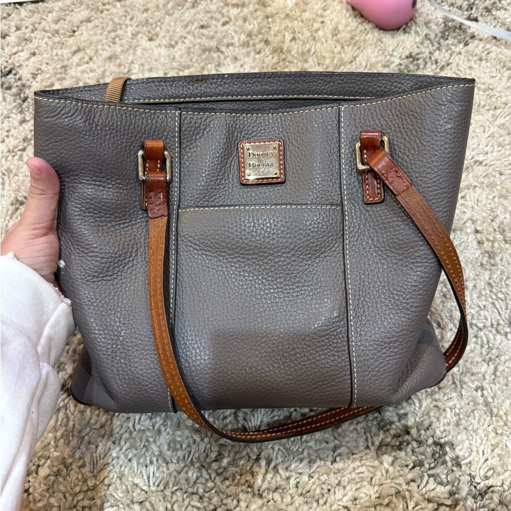 Dooney and Bourke Gray Leather Tote Bag